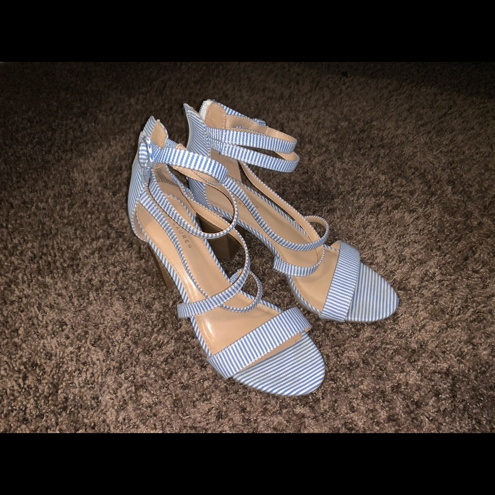 Lauren Conrad blue/white stripped shoes
